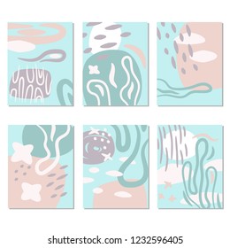 Set of universal cards and invitations, abstract modern style. Design for poster, card, invitation, placard, brochure, flyer.