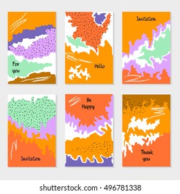 Set of universal cards and invitations, abstract modern style. Design for poster, card, invitation, placard, brochure, flyer. 