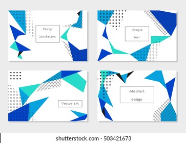 Set of universal cards and invitations, abstract modern style. Design for poster, card, invitation, placard, brochure, flyer. 