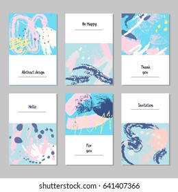 Set of universal cards and invitations, abstract modern style.