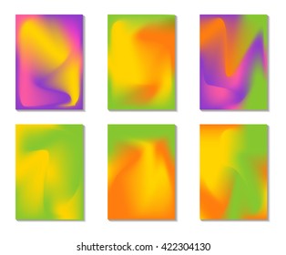 Set of  Universal Cards. Vector, illustration. Background for banner, placards, posters, cover, invitations, brochures. Artistic Creative Templates.  Corporate design. Yellow; green