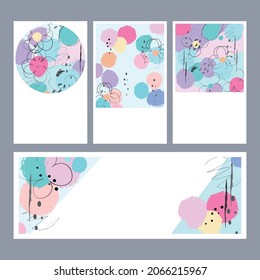 set of universal cards.Colorful abstract background for invitations, cards, advertisements, parties, holidays. Design for invitations. Vector graphics. 