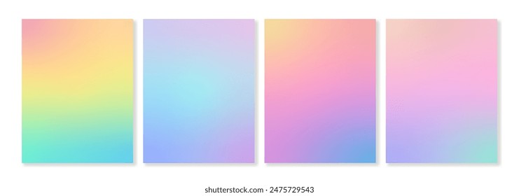 Set of universal colorful gradient backgrounds with soft transitions. For covers, wallpapers, branding, social media and many other projects.