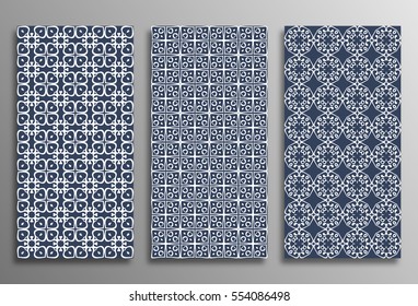 Set universal different vector seamless patterns (tiling). Endless texture can be used for wallpaper, pattern fills, web page background, surface textures. Modern design ornament