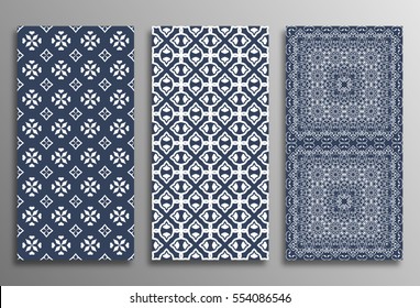 Set universal different vector seamless patterns (tiling). Endless texture can be used for wallpaper, pattern fills, web page background, surface textures. Modern design ornament