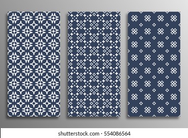 Set universal different vector seamless patterns (tiling). Endless texture can be used for wallpaper, pattern fills, web page background, surface textures. Modern design ornament