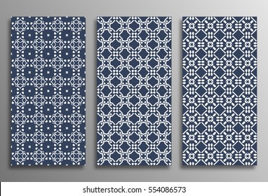Set universal different vector seamless patterns (tiling). Endless texture can be used for wallpaper, pattern fills, web page background, surface textures. Modern design ornament