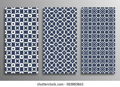 Set universal different vector seamless patterns (tiling). Endless texture can be used for wallpaper, pattern fills, web page background, surface textures. Modern design ornament