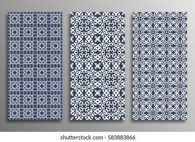 Set universal different vector seamless patterns (tiling). Endless texture can be used for wallpaper, pattern fills, web page background, surface textures. Modern design ornament
