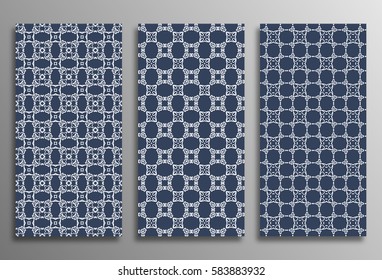 Set universal different vector seamless patterns (tiling). Endless texture can be used for wallpaper, pattern fills, web page background, surface textures. Modern design ornament