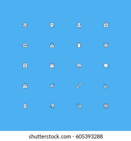 Set of universal flat line icons. Pixel perfect vector icon set for websites and infographics