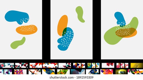 Set of universal geometric templates for covers, banners, flyers, social media