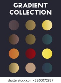 A set of universal gradients. Color combinations. Vector illustration