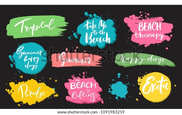 	\
Set of universal hand drawn paint background.\
Summer quotes. Speech bubble. Dirty artistic design elements,\
boxes, frames for\
text.
