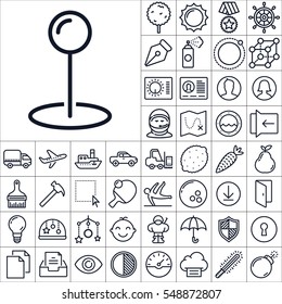 Set of Universal Icons. Contains such Icons as Pen, Baby Toys, Vehicles, Tools, Cosmonaut, Sports, Fruits, Vegetables and more. Editable Vector. Pixel Perfect.
