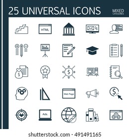 Set Of Universal Icons On Award, Statistics, Audience Targeting And More. Premium Quality EPS10 Vector Illustration For Web, Mobile And Infographic Design.