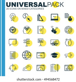 Set Of Universal Icons On Comprehensive Analytics, Rulers, Charts And More. Premium Quality EPS10 Vector Illustration For Web, Mobile And Infographic Design.