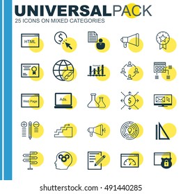 Set Of Universal Icons On Diploma, Web Page, Client Brief And More. Premium Quality EPS10 Vector Illustration For Web, Mobile And Infographic Design.