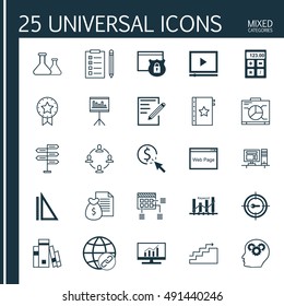 Set Of Universal Icons On Keyword Ranking, Rulers, Target Keywords And More. Premium Quality EPS10 Vector Illustration For Web, Mobile And Infographic Design.