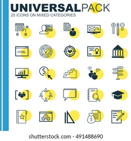 Set Of Universal Icons On Quality Management, Personality, Research And More. Premium Quality EPS10 Vector Illustration For Web, Mobile And Infographic Design.