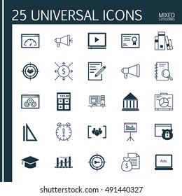 Set Of Universal Icons On Viral Marketing, Statistics, Deadline And More. Premium Quality EPS10 Vector Illustration For Web, Mobile And Infographic Design.