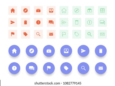 Set of universal icons for web and mobile.