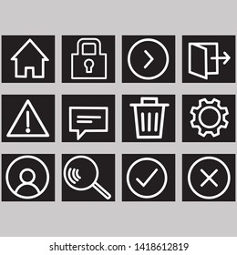 Set of universal icons for web and mobile. Eps 10 - Vector