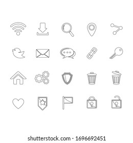 Conjunto de iconos universales para web y móvil.