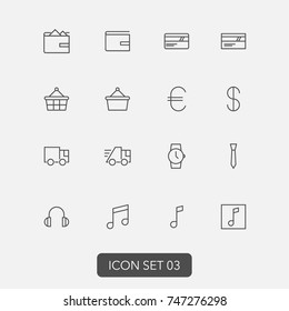 Set of universal icons for web and mobile application