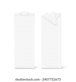 Set of universal mockup of a blank white box with a screw cap. Front and side views. Vector illustration isolated on white background, ready and simple to use for your design. EPS10.