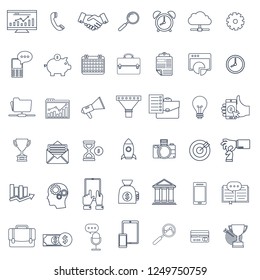 Set of universal modern thin line icons for web and mobile