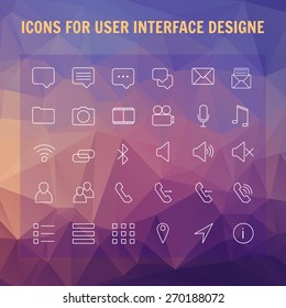 Set of universal modern thin line icons for web and mobile