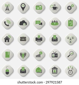 Set of universal office and organizational icons. Vector element of graphic design