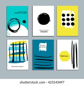 Set of universal printable cards. Templates for brochure, flyer, notebook covers , banner, poster, card, placard, catalog a4. Vector illustration