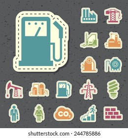 Set of Universal Standard New Flat Isolated Color Construction Icons Paper Cut Style on Black Background 2.