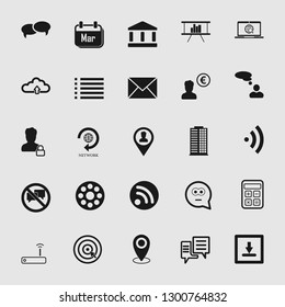 Set of universal and standard social media and network icons.