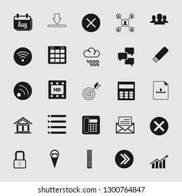 Set of universal and standard social media and network icons.