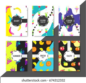 Set of universal summer creative cards. Modern template for poster, banner, brochure and web.