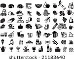 Set of universal supermarket symbols as foods, winery, grocery etc. - for icons, signs, labels, cards and posters