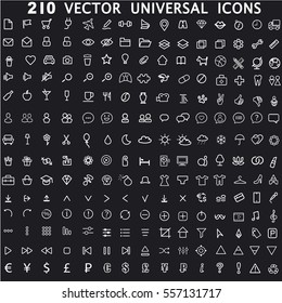 Set universal theme vector modern simple line icons point of interest for web design and mobile app. Black and white vector illustration for using interface.