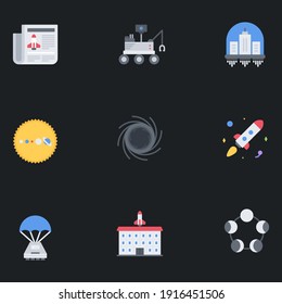 Set of Universe Infographics - Solar system, Planets comparison, Sun and Moon Facts, Space Junk made by man, Big Bang Theory, Galaxies Classification, Milky Way Rocket etc.