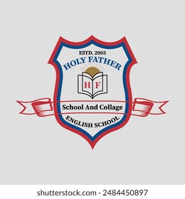 Set of University, Academy and School logo design badge. University emblem template.