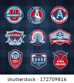 Set of university and college school badges