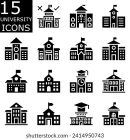 Set of university icons vector. Pictogram design.