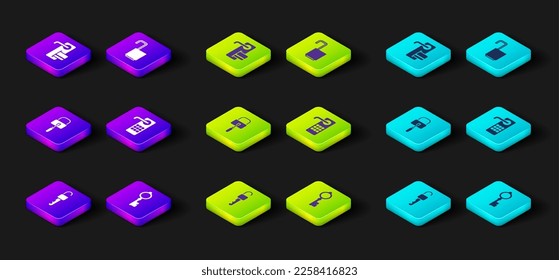 Set Unlocked key, Old, Lock picks for picking, Digital door, Open padlock and  icon. Vector