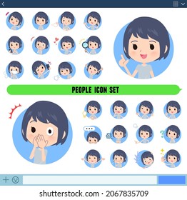 A set of unpaid avatar women with expresses various emotions In icon format.It's vector art so easy to edit.