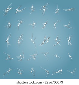 Set of unreadable alien vector hieroglyphs.