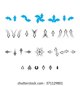 Set of unusual arrows. Vector icons and signs.