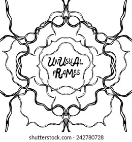set of unusual monochrome frames. Contains clipping mask.