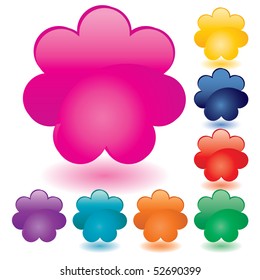 Set of unusual multicolored buttons, part 3, vector illustration